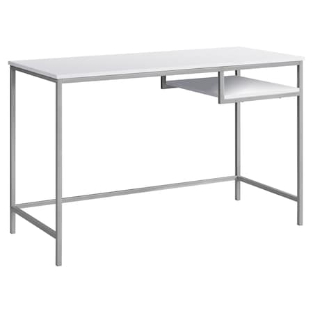Monarch Specialties Computer Desk, Home Office, Laptop, 48"L, Work, Metal, Laminate, White, Grey, Contemporary, Modern I 7368